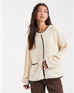 Кардиган с двумя карманами, выполненный методом одеяла, цвета пахты Miss selfridge