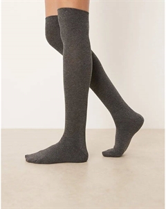 Носки выше колена серого цвета Asos design