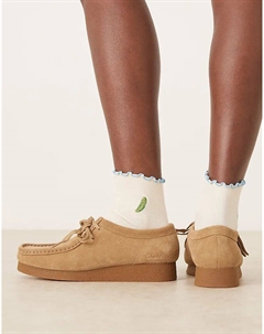 Носки с вышитым рисунком огурцов и оборкой по краю светло-голубого цвета Asos design