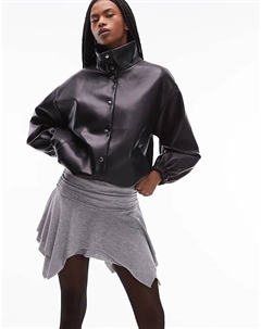 Мини-юбка с шейным платком серого меланжевого цвета Asos design