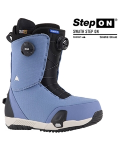 LOBODUN лыжные ботинки быстрой фиксации, стиль Step On 2024-2025, для сноуборда, модель Flat Flower Carving Photon 5, цвет Swath синий, размер 41 Burton