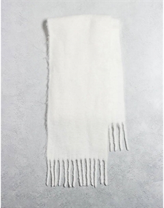 Зимний белый тканый шарф с кисточками Asos design