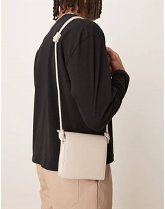 Сумка через плечо из искусственной кожи с ремешком в цвете экрю Asos design