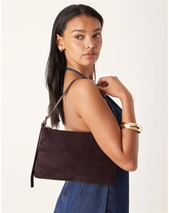 Сумка через плечо из искусственной замши с пряжкой сбоку, цвет сливовый Asos design