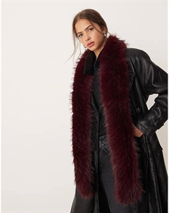 Шарф из искусственного меха бордового цвета Asos design
