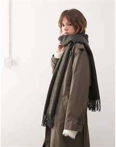 Премиальный шарф большого размера в серую клетку Weekday