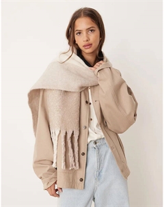 Двухцветный плетеный шарф из натурального материала Asos design
