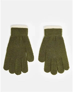 Вязаные перчатки с наконечниками цвета хаки Asos design