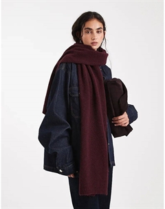 Пушистый вязаный шарф с шерстью сливового цвета Asos design