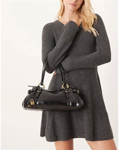 Сумка для боулинга из искусственной кожи с замком, черная Mango