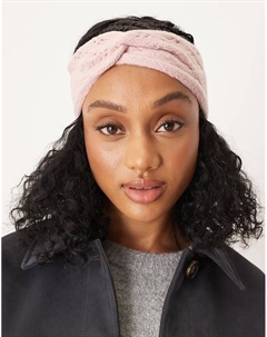 Вязаная повязка на голову розового цвета Asos design