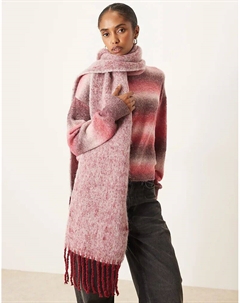 Пушистый тканый шарф с кисточками в двухцветном красном цвете Asos design