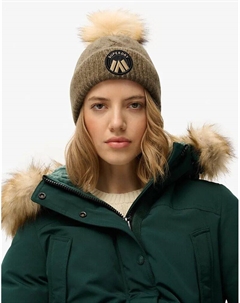 Вязаная шапка-бини Cable luxe цвета хаки Superdry