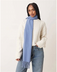 Плетеный шарф с кисточками, средне-синий Asos design