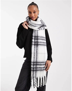 Плетеный шарф с кисточками в однотонную клетку Asos design