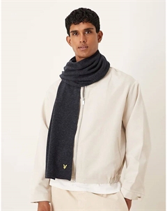 Ребристый шарф из овечьей шерсти темно-синего меланжевого цвета Lyle & scott