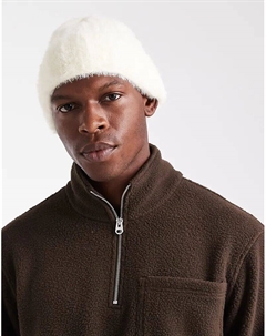 Вязаная шапочка-бини нейтрального цвета Asos design