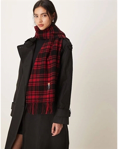 Зимний шарф с рисунком медведя в красном цвете Polo ralph lauren