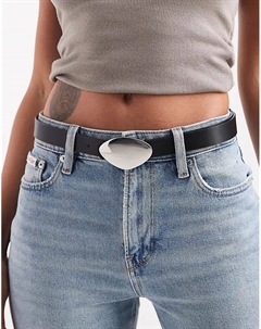 Ремень для джинсов с абстрактными вставками на талии и бедрах, черный Asos design