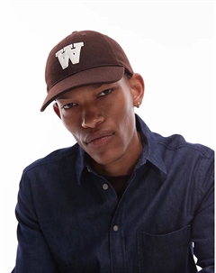 Кепка с нашивкой-логотипом Double A By Wood из фетра шоколадно-коричневого цвета Double a by wood wood