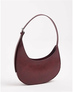 Сумка через плечо с асимметричным овальным кроем и пряжкой, цвет: бордовый Asos design