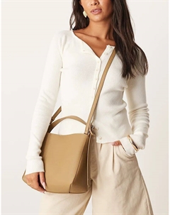 Сумка через плечо из искусственной кожи карамельного цвета Mango