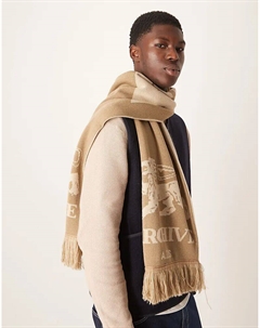 Вязаный шарф с архивным принтом нейтрального цвета Asos design
