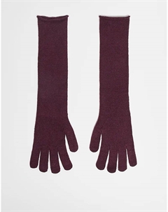 Длинные вязаные перчатки бордового цвета Asos design