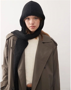 Шарф с капюшоном черного цвета Weekday