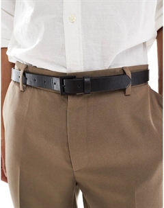 Элегантный узкий ремень из искусственной кожи с матовой черной пряжкой черного цвета Asos design