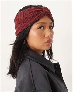 Текстурированная трикотажная повязка на голову бордового цвета Asos design