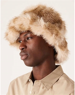 Меховая панама с коровьим принтом Asos design