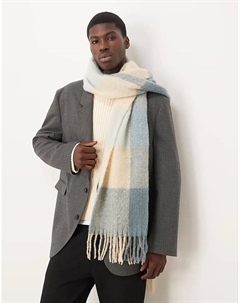 Большой тканый клетчатый шарф светло-голубого цвета Asos design