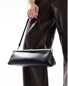 Сумка через плечо удлиненной формы со съемным ремешком черного цвета Asos design