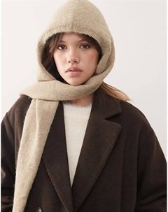 Шарф с капюшоном бежевого цвета Weekday