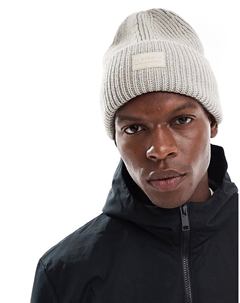 Шапочка с логотипом кремового цвета Jack & jones