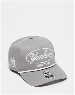 Кепка NY Yankee с пузырчатым принтом и деталью в виде застежки в сером цвете '47 brand
