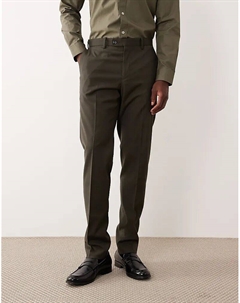 Брюки облегающего кроя цвета хаки Mango