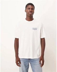 Футболка свободного кроя с принтом в виде пузырьков цвета экрю Asos design