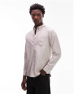 Рубашка в полоску с длинными рукавами Cassel бежево-белого цвета Carhartt wip