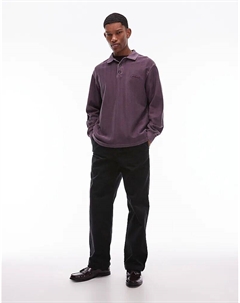 Брюки из вельвета и хлопка, лакированные, черного цвета Double a by wood wood