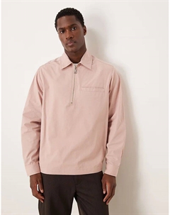 Рубашка из поплина с застежкой-молнией на застежке-молнии лилового цвета Asos design