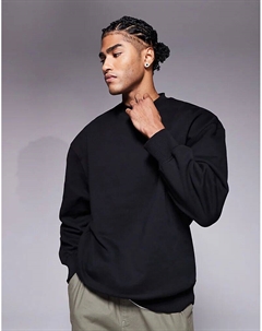 Толстовка премиум-класса из плотной ткани оверсайз, удлиненная, черного цвета, плотностью 400 г/м² Asos design