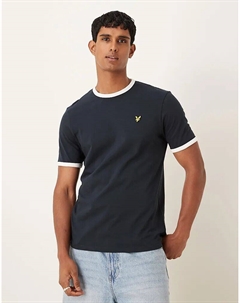 Футболка Ringer темно-синего/белого цвета Lyle & scott