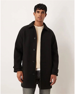 Пальто из искусственной шерсти черного цвета Asos design