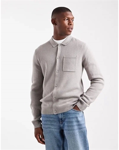 Вязаная кофта из мелано светло-серого цвета New look