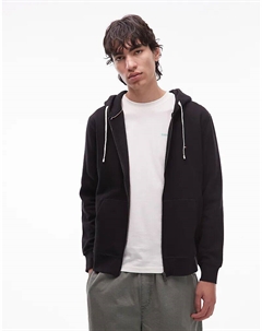 Флисовая кофта с логотипом, черная, на молнии Tommy hilfiger