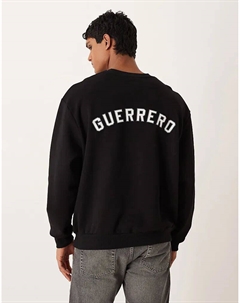 Толстовка свободного кроя с текстовой аппликацией черного цвета Asos design