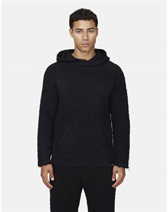Свободный пуловер с капюшоном из трикотажного полотна букле черного цвета Good for nothing
