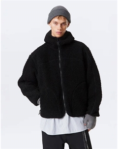 Куртка на молнии с ворсом черного цвета Weekday